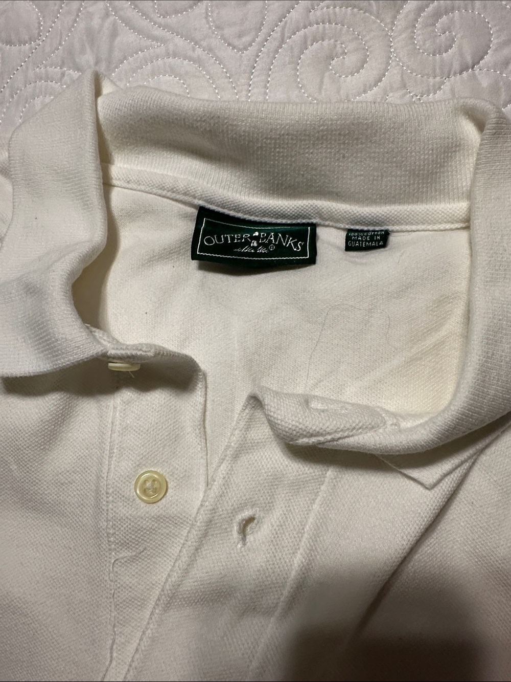 Outer Banks Men’s White Polo Shirt - Classic Short-Sleeve Knit